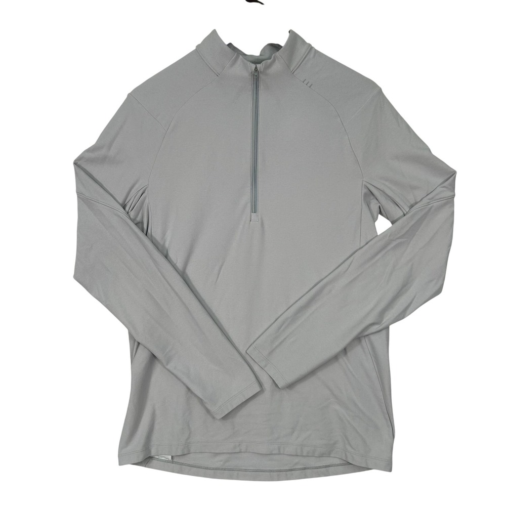 Lululemon Surge Warm Half Zip Pullover Mens M Heathered Sea Salt Gray Athleisure